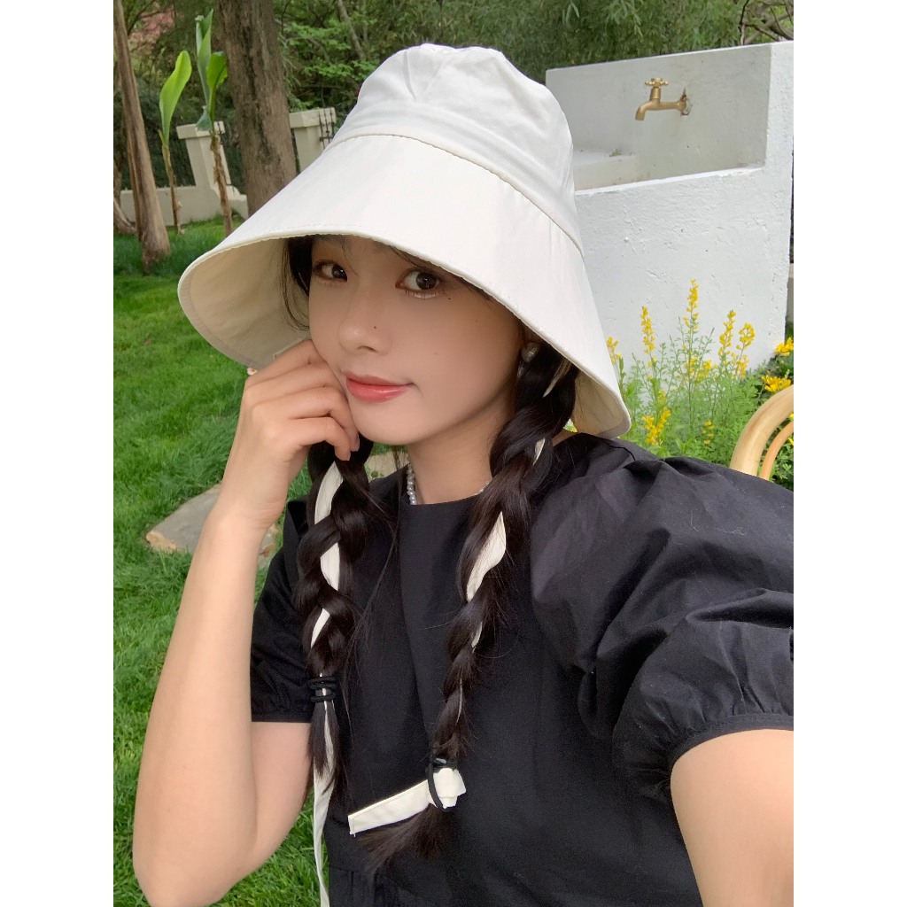 Nón Tai Bèo Rộng Vành Phối Ruy Băng Xinh Xắn Dễ Phối Đồ Thời Trang Hè Phong Cách Nhật Bản Cho Nữ