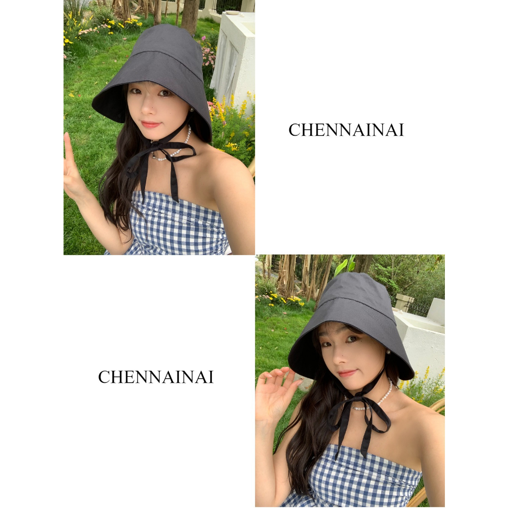 Nón Tai Bèo Rộng Vành Phối Ruy Băng Xinh Xắn Dễ Phối Đồ Thời Trang Hè Phong Cách Nhật Bản Cho Nữ