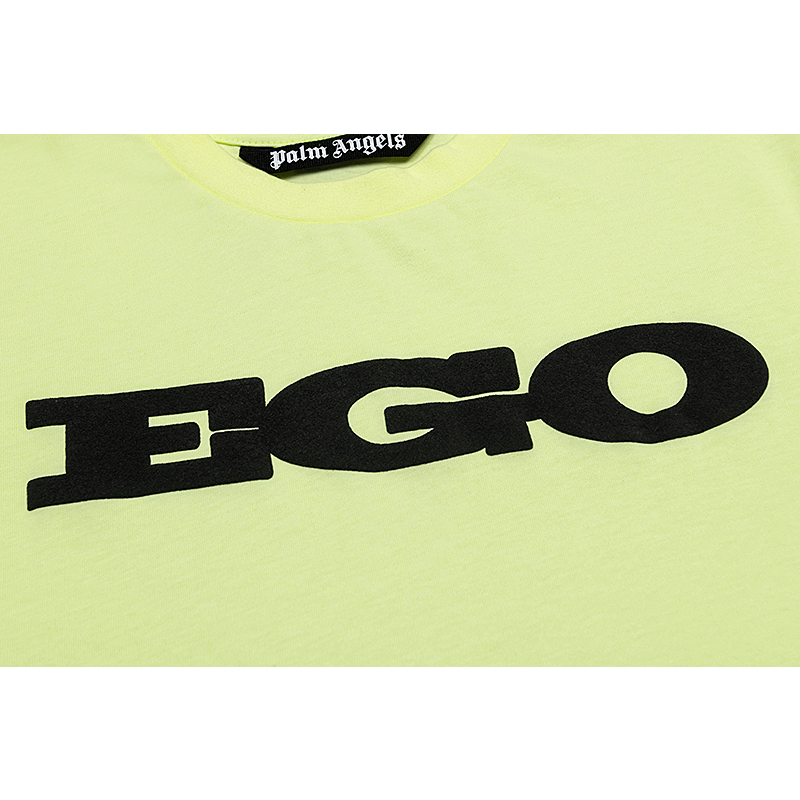 Áo Thun Cotton Cổ Tròn Tay Ngắn In Chữ p-lm-Pure Màu Xanh Lá Dạ Quang Phong Cách Đường Phố Cho Nam Và Nữ