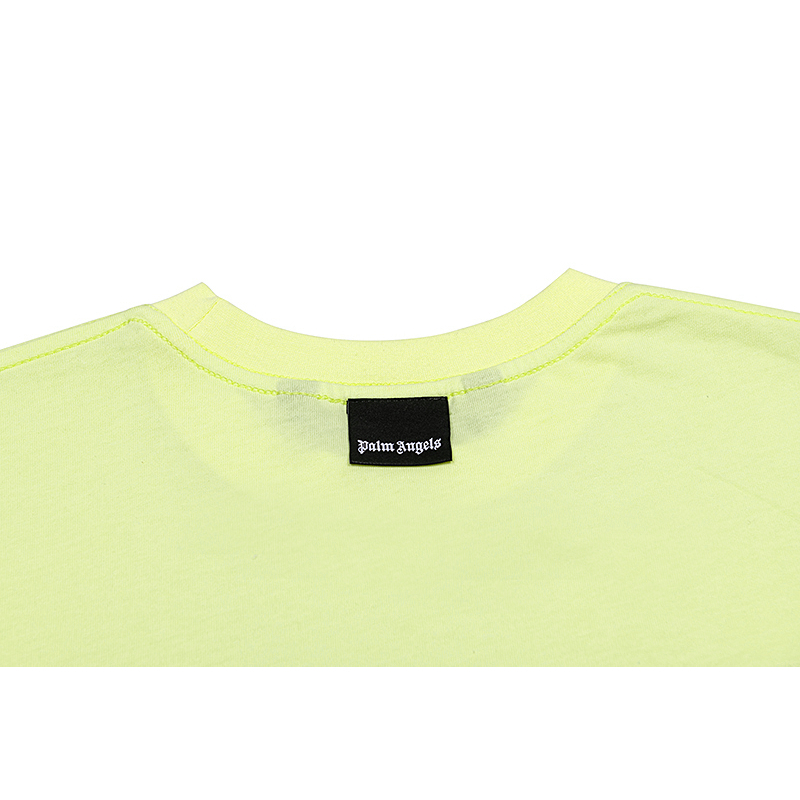 Áo Thun Cotton Cổ Tròn Tay Ngắn In Chữ p-lm-Pure Màu Xanh Lá Dạ Quang Phong Cách Đường Phố Cho Nam Và Nữ