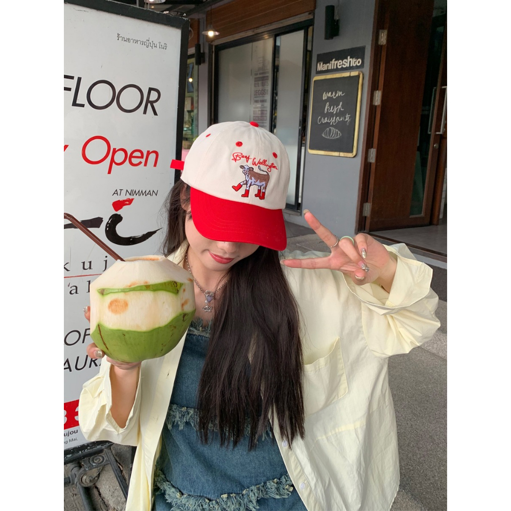 Mũ Lưỡi Trai Thêu Họa Tiết Hoạt Hình Phong Cách Hàn Quốc Cho Nữ