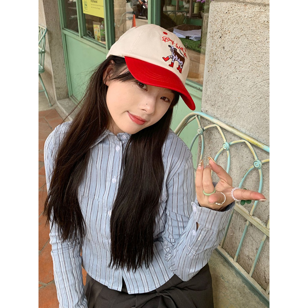 Mũ Lưỡi Trai Thêu Họa Tiết Hoạt Hình Phong Cách Hàn Quốc Cho Nữ