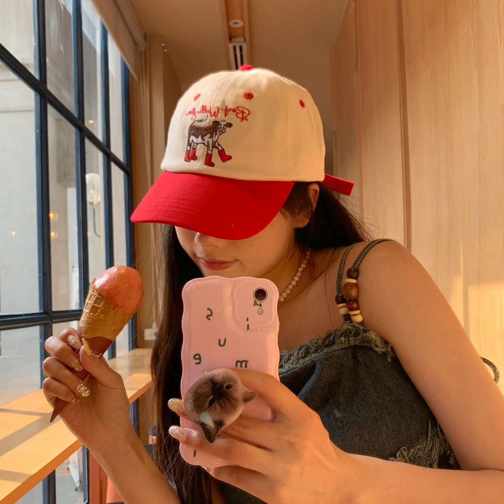 Mũ Lưỡi Trai Thêu Họa Tiết Hoạt Hình Phong Cách Hàn Quốc Cho Nữ