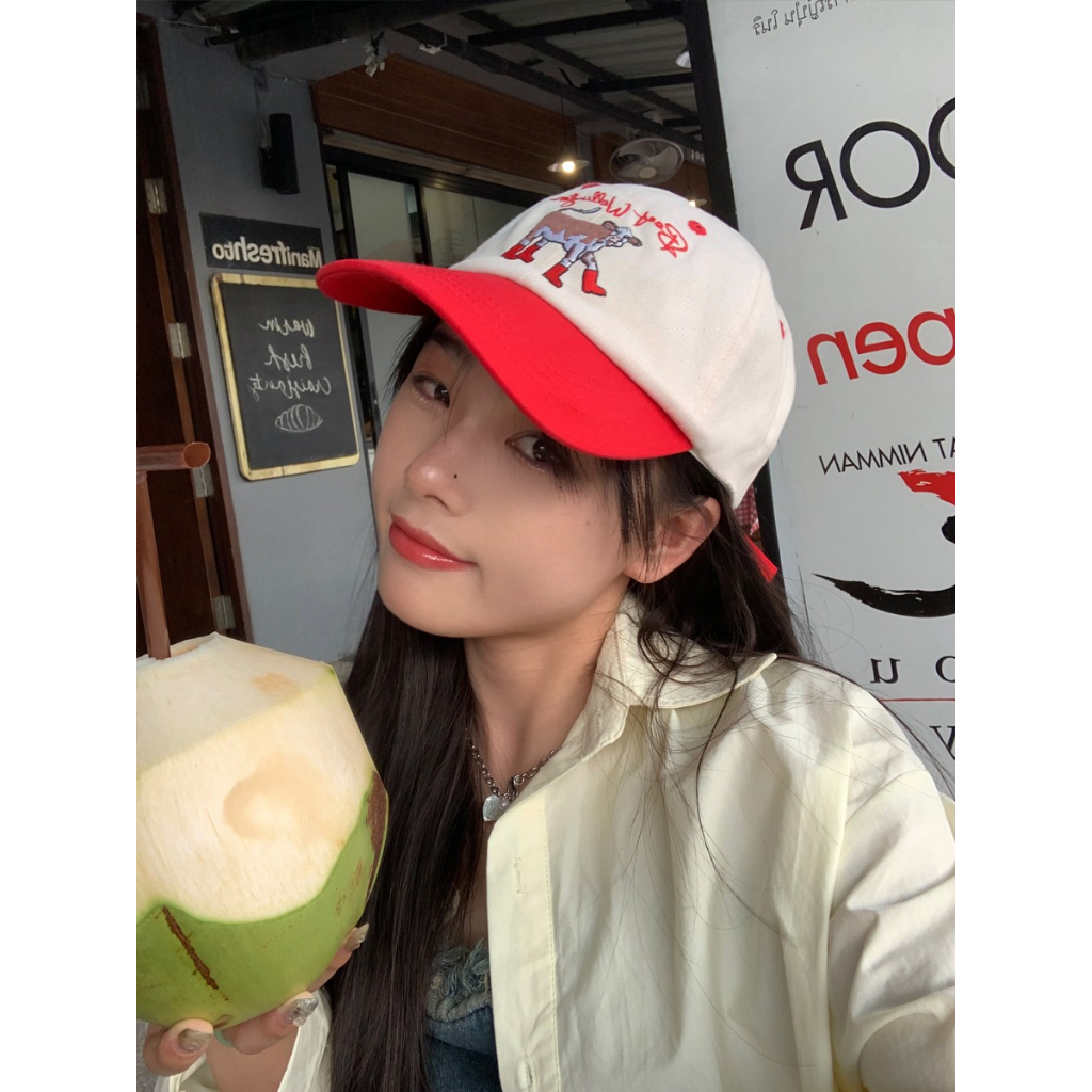 Mũ Lưỡi Trai Thêu Họa Tiết Hoạt Hình Phong Cách Hàn Quốc Cho Nữ