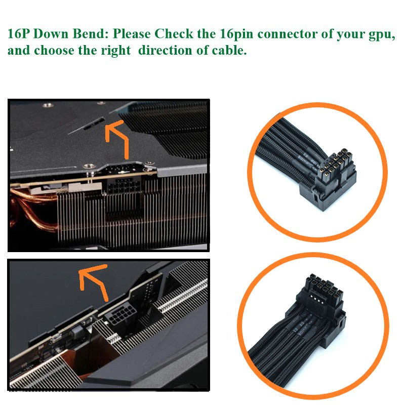 Dây Cáp 16Pin 12VHPWR Cho PCIE 5.0 12VHPWR PSU to GPU 12 + 4pin RTX 3090Ti 4080 4090
