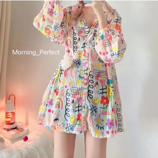 Đầm Sơ Mi Nữ Tay Dài Dáng Suông Cổ Bẻ Xếp Ly Thời Trang Hàn Quốc