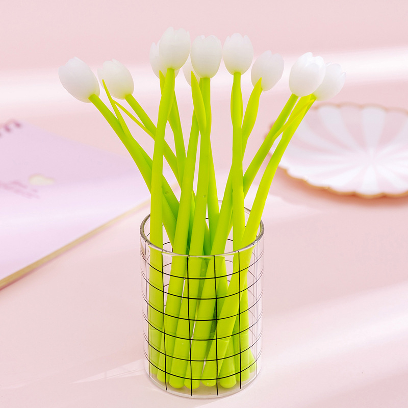 Bút Bi Mực Gel Hình Bông Hoa Thay Đổi Màu Sắc Ngòi 0.38mm