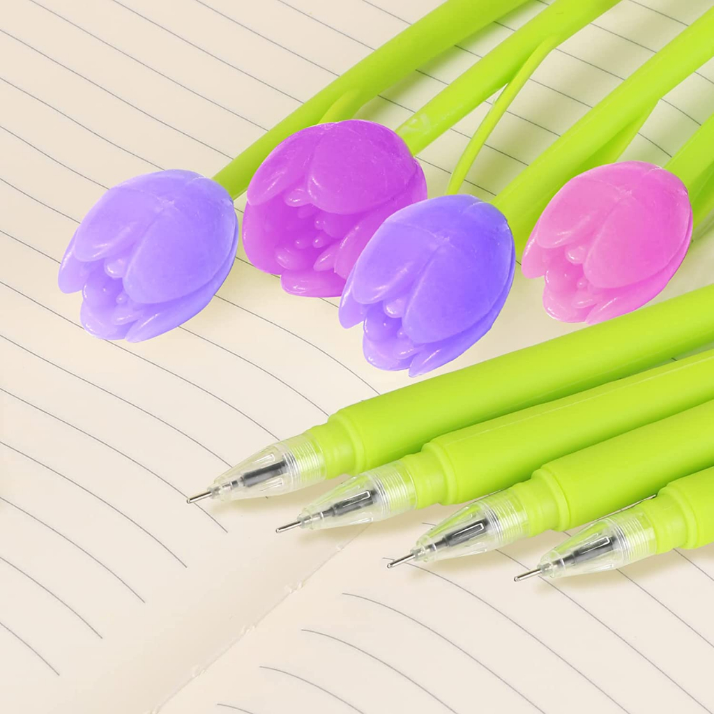 Bút Bi Mực Gel Hình Bông Hoa Thay Đổi Màu Sắc Ngòi 0.38mm