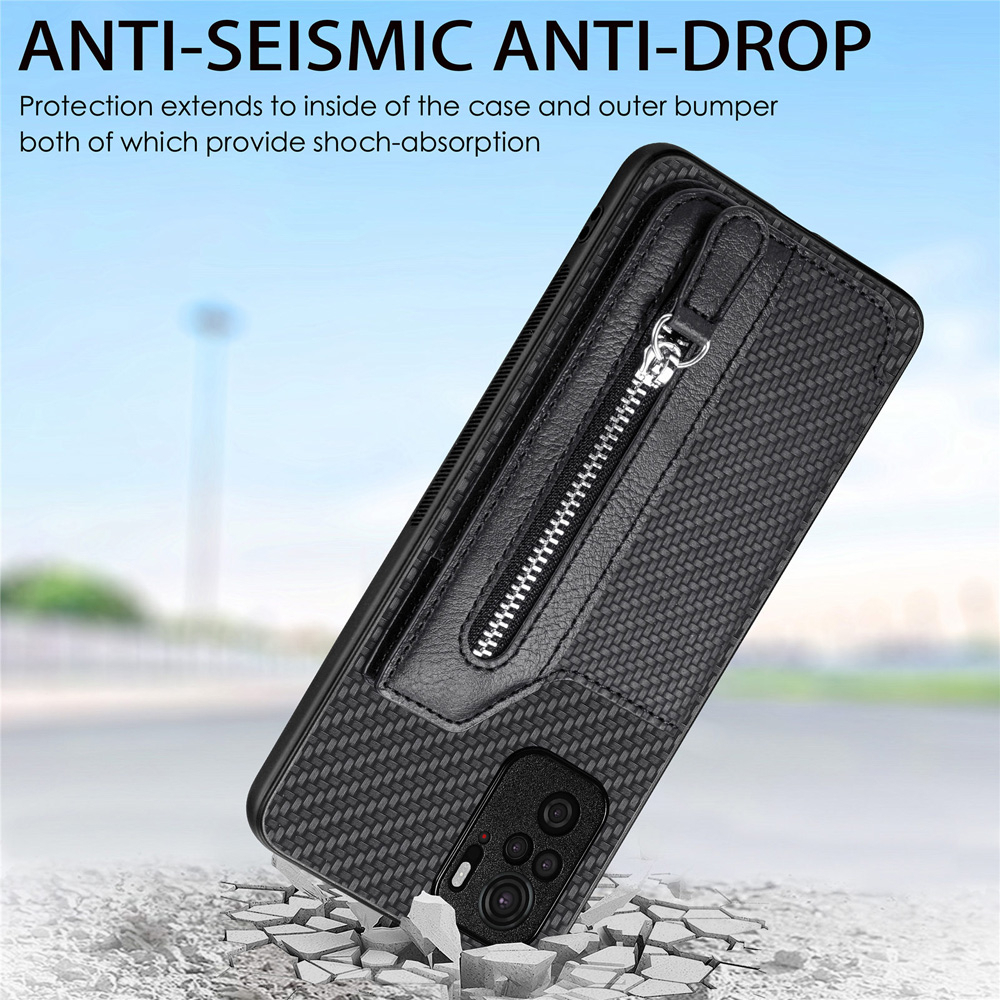 Ốp Điện Thoại Họa Tiết Sợi Carbon Kèm Ngăn Đựng Thẻ Cho Redmi note 11 11s 10s 10 pro 10A 10C 12C 10A 12 Turbo 4G 5G