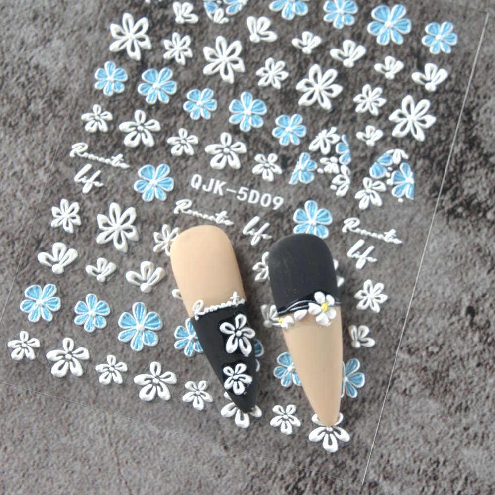 [Hàng mới về] Tờ Miếng Dán Trang Trí Móng Tay Họa Tiết Hoa Và Bướm 5D Phong Cách Nhật Bản Thời Trang