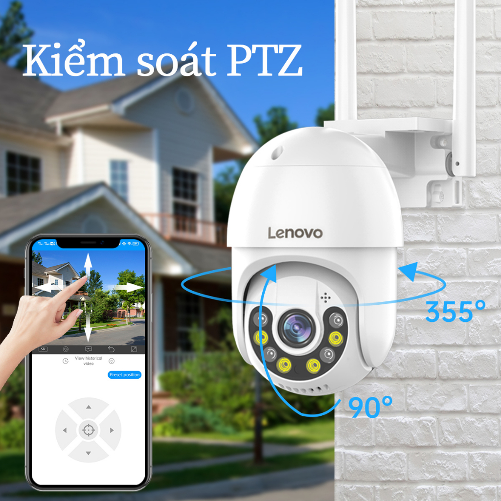 Lenovo 2K camera ngoài trời wifi 360 độ 3 0mpx camera giám sát an ninh ptz ip Dây Kết Nối Không Dây Chống Thấm Nước Thoại 2 Chiều