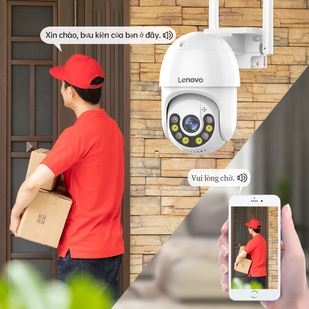 Lenovo 2K camera ngoài trời wifi 360 độ 3 0mpx camera giám sát an ninh ptz ip Dây Kết Nối Không Dây Chống Thấm Nước Thoại 2 Chiều
