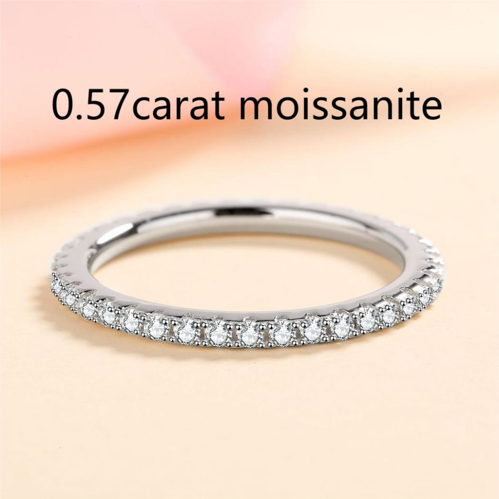 XDY-109 Nhẫn nữ 925 bạc nguyên chất, 0.57 carat moissanite (không có giấy chứng nhận)
