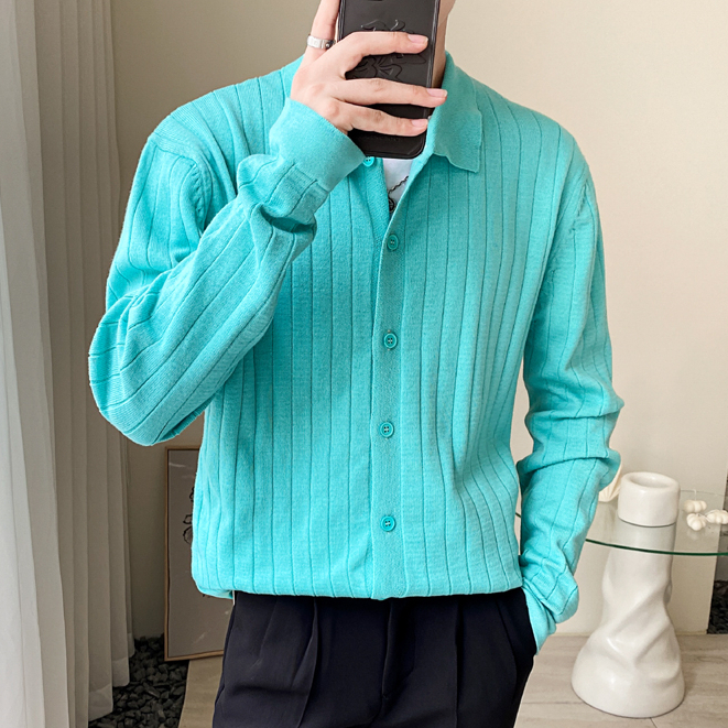 Áo Khoác Cardigan Dệt Kim Mỏng Dáng Ôm Màu Sắc Nhẹ Nhàng Size M-3xl Thời Trang Mùa Thu Cho Nam