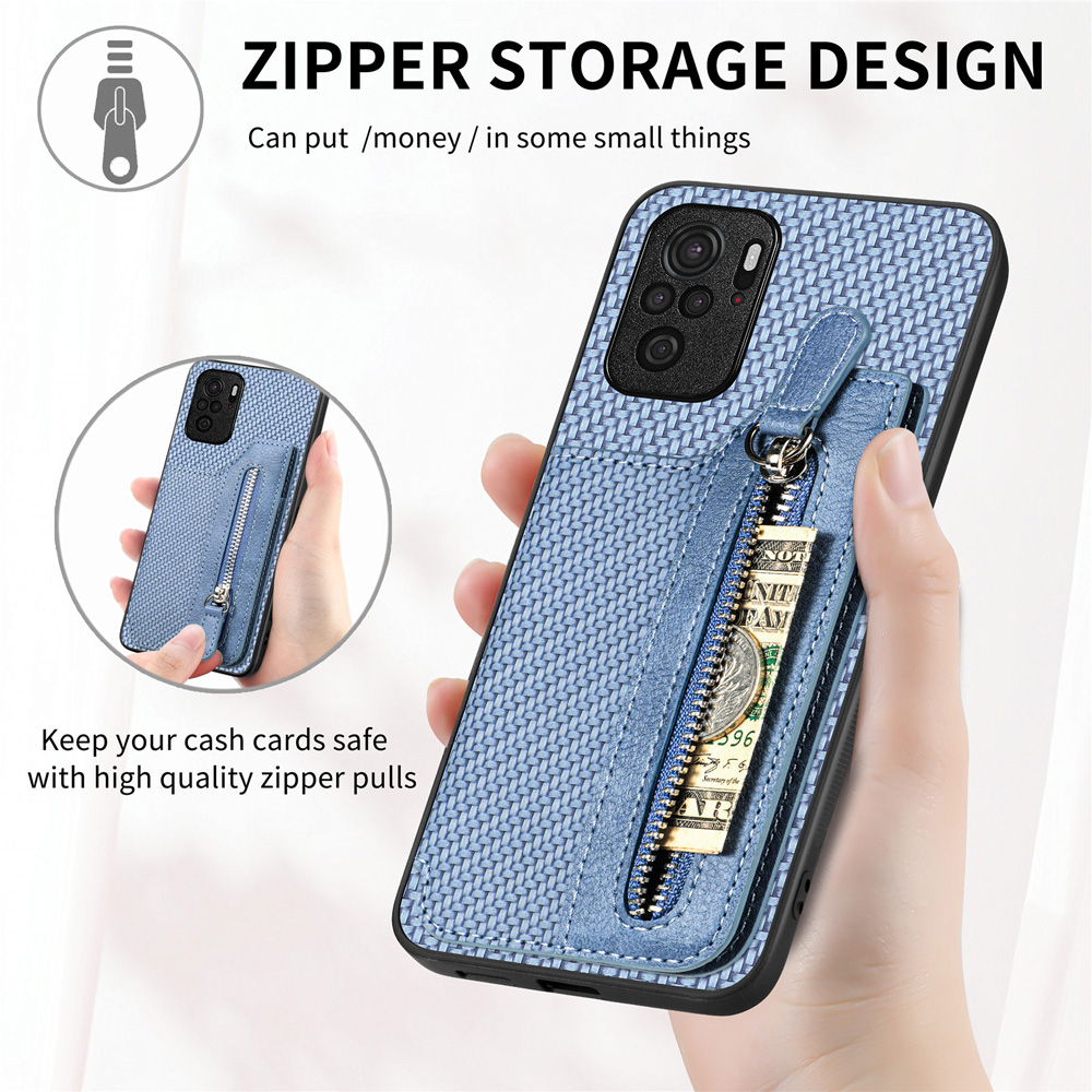 Ốp Điện Thoại Họa Tiết Sợi Carbon Kèm Ngăn Đựng Thẻ Cho Redmi note 11 11s 10s 10 pro 10A 10C 12C 10A 12 Turbo 4G 5G