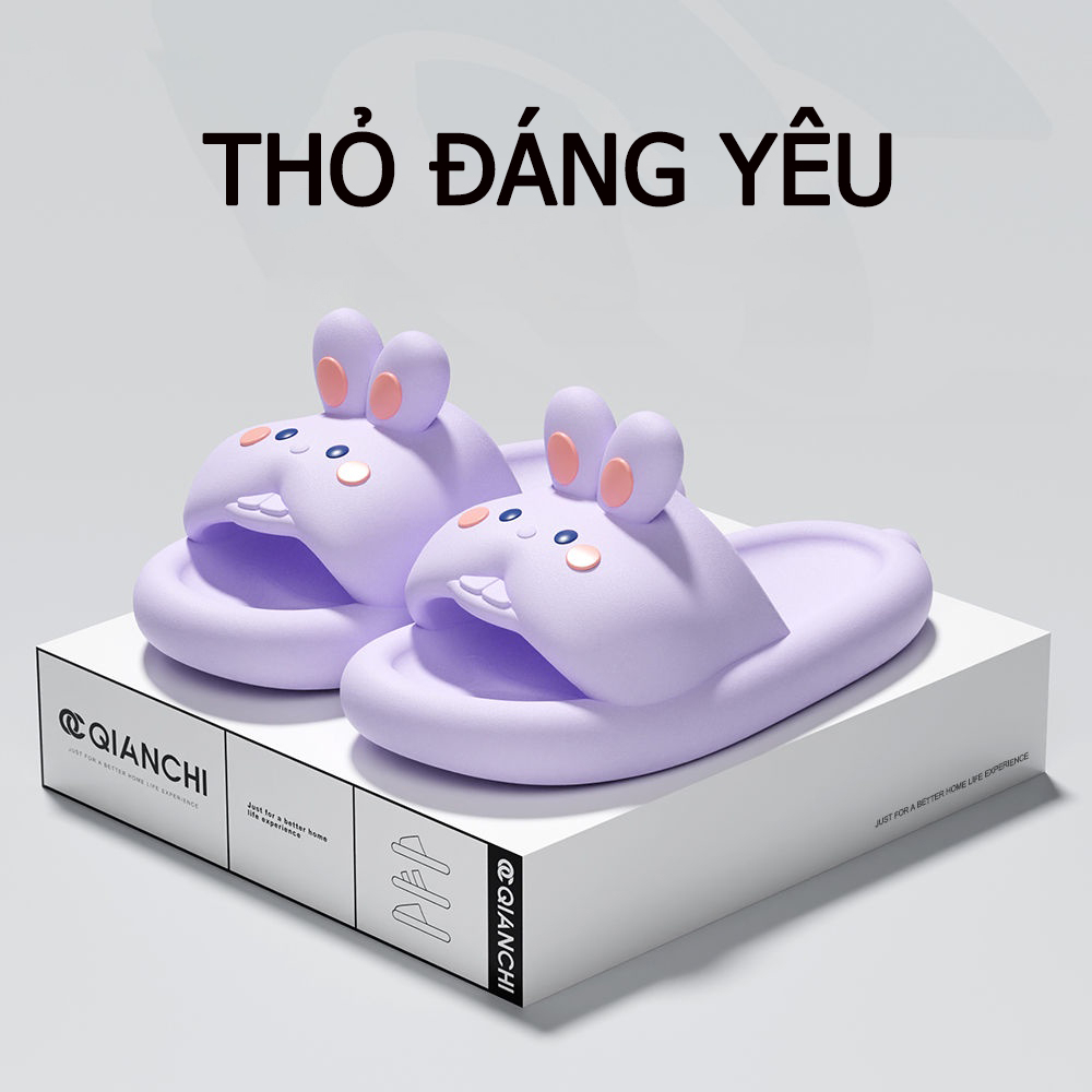 Dép Đi Trong Nhà Đế Dày Khử Mùi Chống Trượt Hình Con Thỏ Dành Cho Nữ Vào Mùa Hè Dép