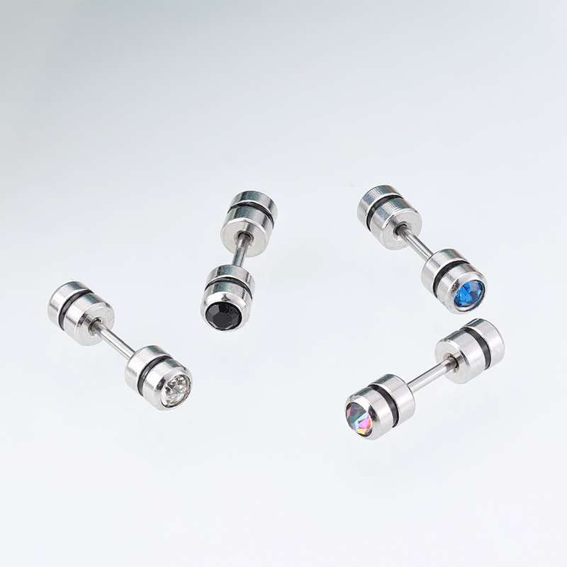 1 Cặp Bông Tai Thép Titan Bạc 925 Đính Đá Zircon Nhiều Màu Sắc 3.5MM Cho Nam Nữ