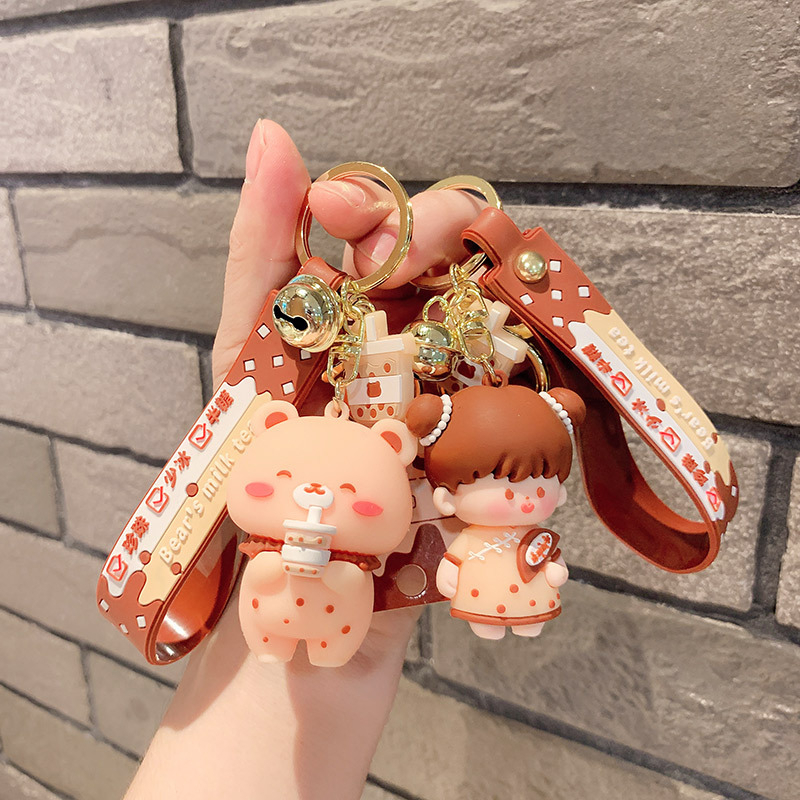 Móc Khóa Hình Ly Trà Sữa Hoạt Hình Dễ Thương