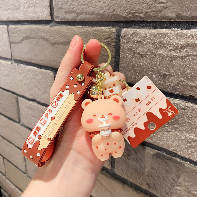 Móc Khóa Hình Ly Trà Sữa Hoạt Hình Dễ Thương