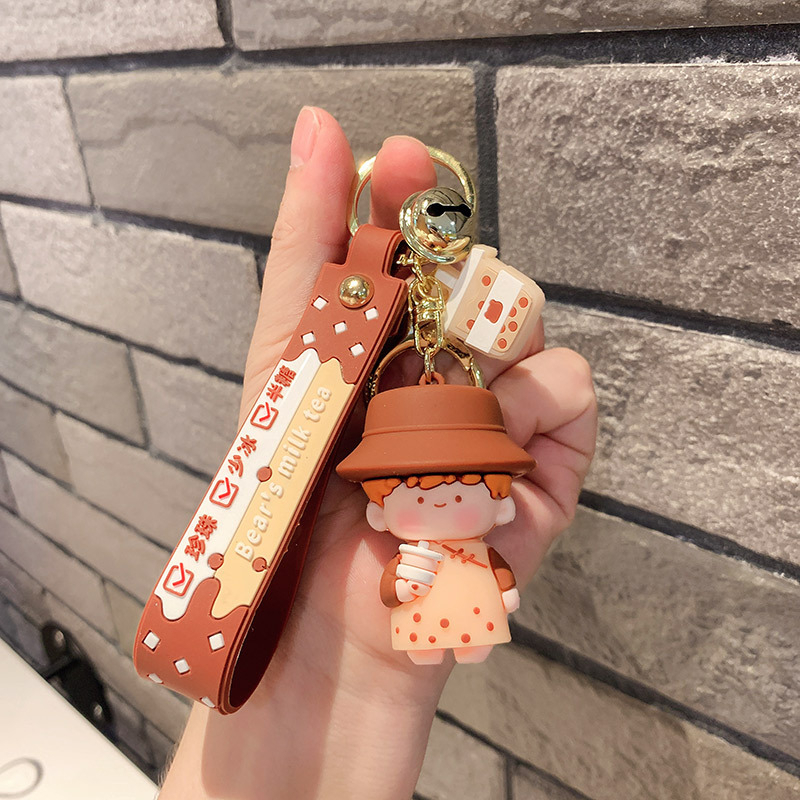 Móc Khóa Hình Ly Trà Sữa Hoạt Hình Dễ Thương