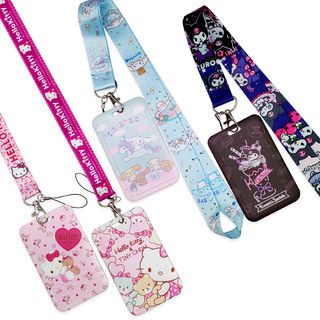Dây đeo thẻ tên kèm móc khóa / ví đựng thẻ hình kuromi sanrio dễ thương