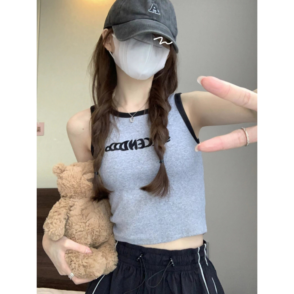 QADCOL Áo Hai Dây Màu Trắng Phong Cách Mỹ Thời Trang Mùa Hè Quyến Rũ Cho Nữ