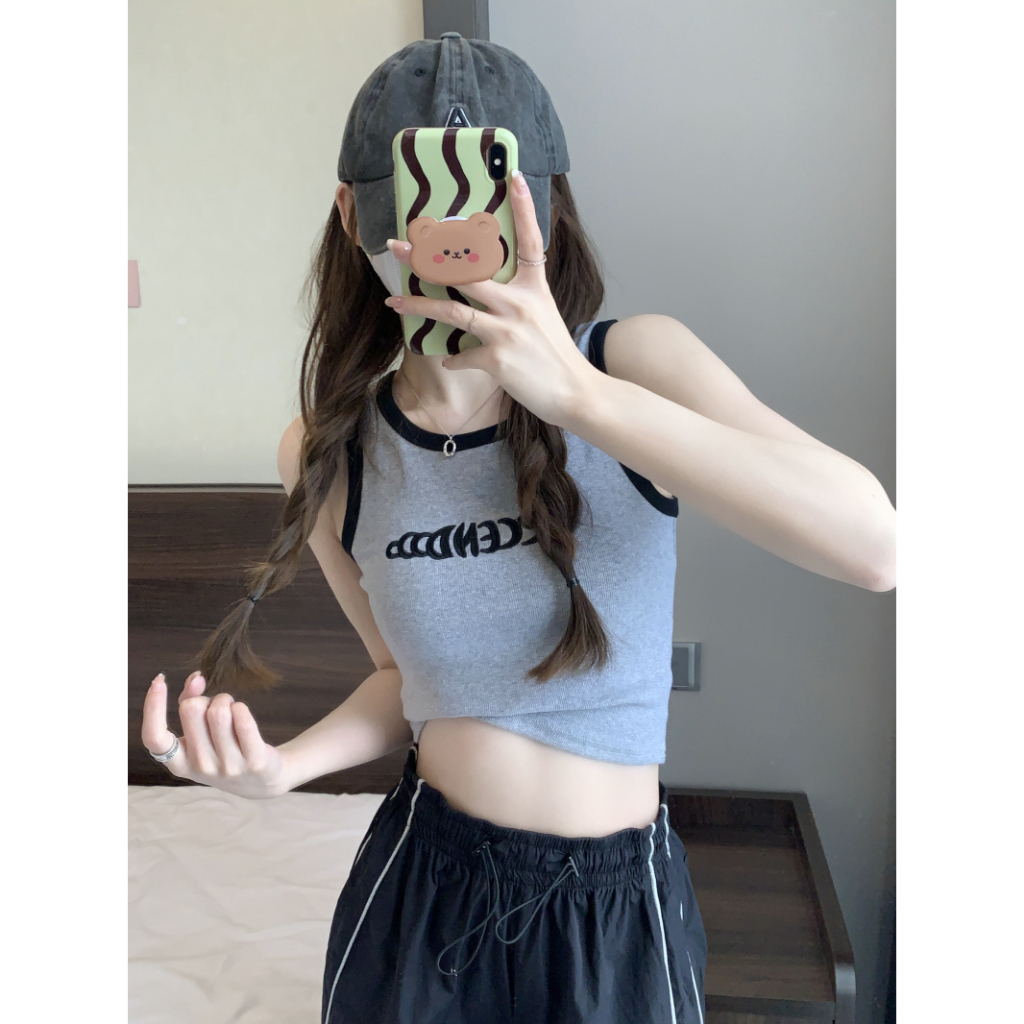 QADCOL Áo Hai Dây Màu Trắng Phong Cách Mỹ Thời Trang Mùa Hè Quyến Rũ Cho Nữ