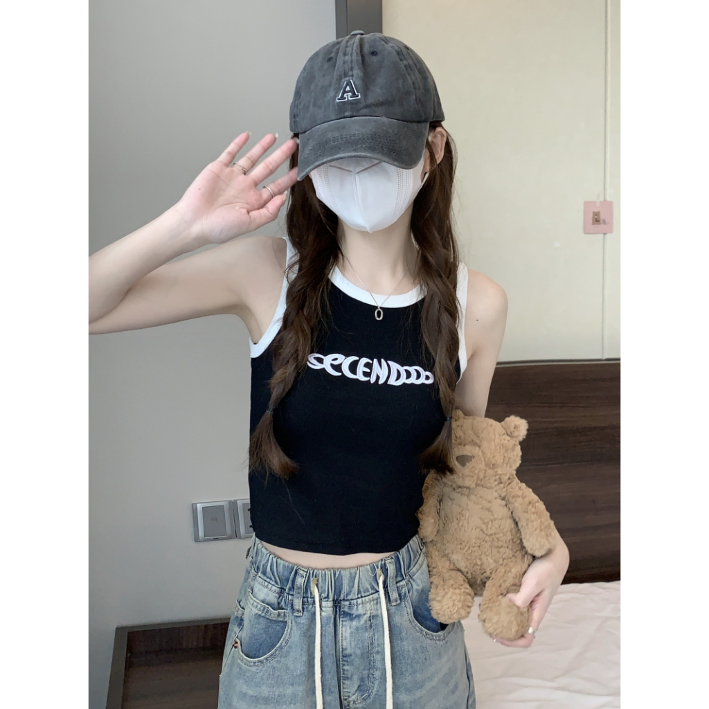 QADCOL Áo Hai Dây Màu Trắng Phong Cách Mỹ Thời Trang Mùa Hè Quyến Rũ Cho Nữ