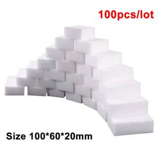 100 miếng Melamine Sponge Magic Sponge Eraser Nhà bếp Văn phòng Phòng tắm Melamine Cleaner Trang chủ Nano Làm sạch Sponge