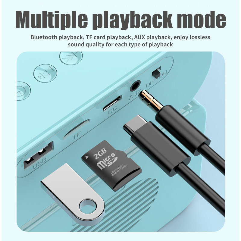 Loa Bluetooth Không Dây Tích Hợp Đồng Hồ Báo Thức Màn Hình LED Hỗ Trợ Thẻ TF FM Aux USB