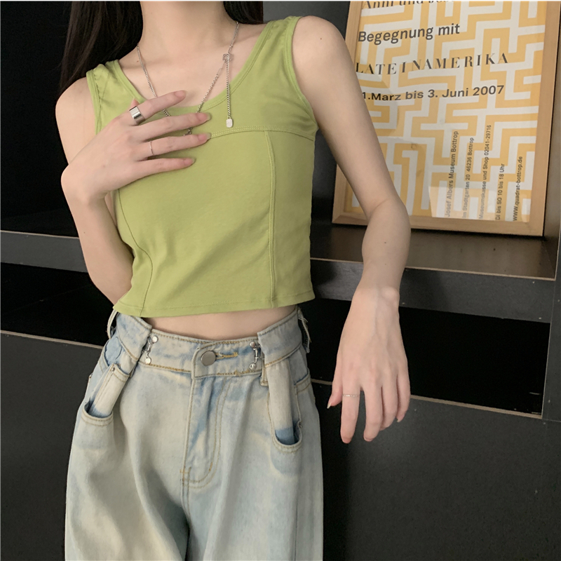 Lalisas Áo Thể Thao Hai Dây Có Mút Đệm Ngực Phong Cách Hàn Quốc Đơn Giản Cho Nữ