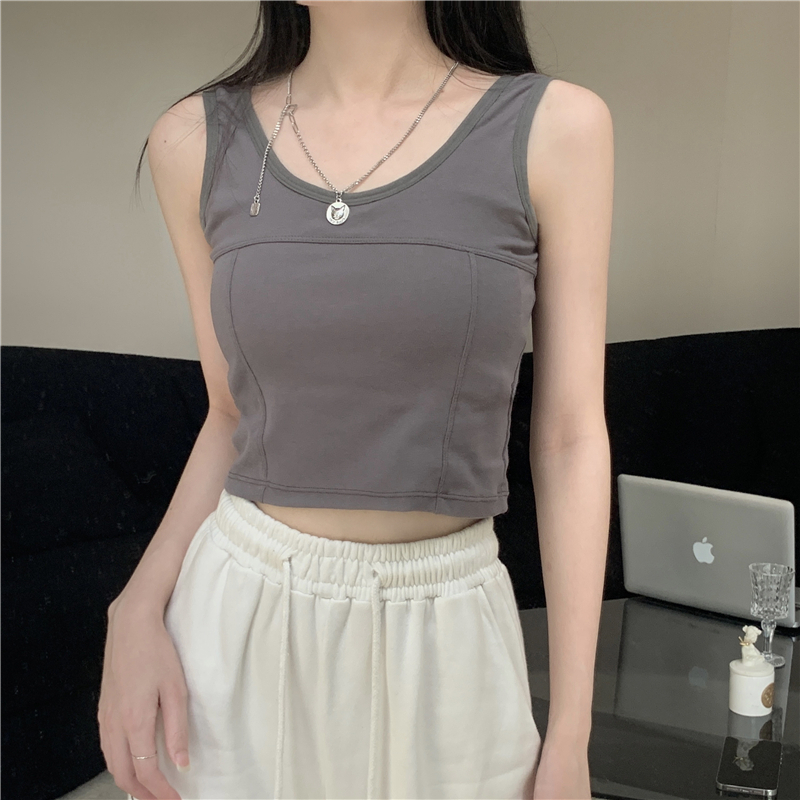 Lalisas Áo Thể Thao Hai Dây Có Mút Đệm Ngực Phong Cách Hàn Quốc Đơn Giản Cho Nữ