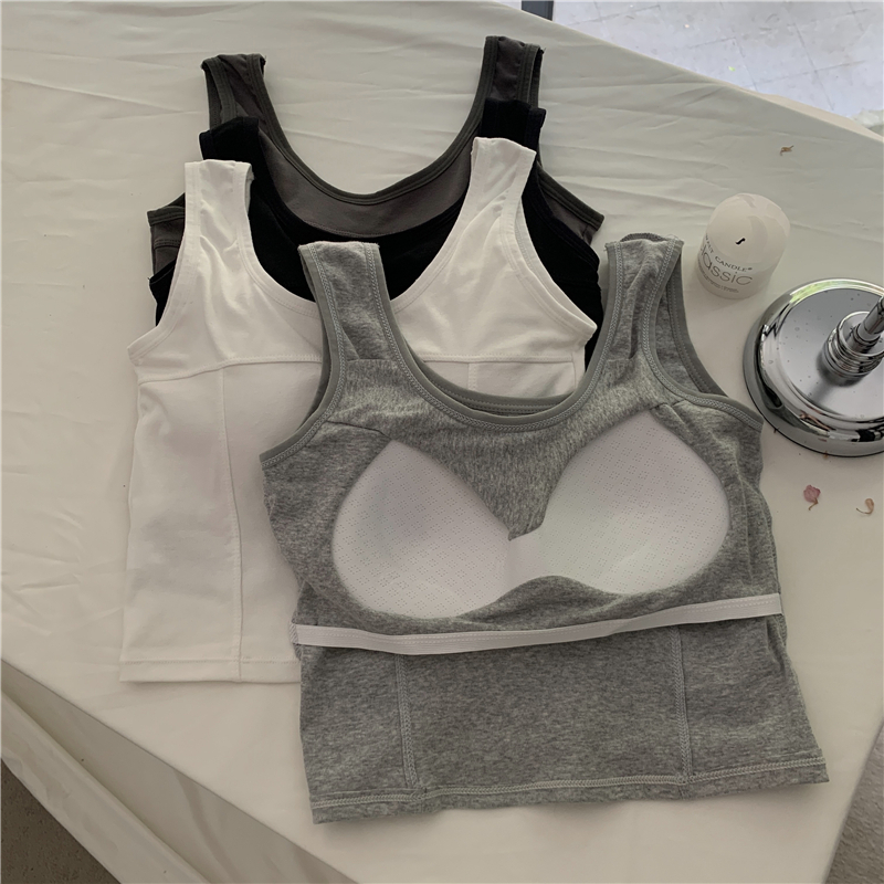 Lalisas Áo Thể Thao Hai Dây Có Mút Đệm Ngực Phong Cách Hàn Quốc Đơn Giản Cho Nữ