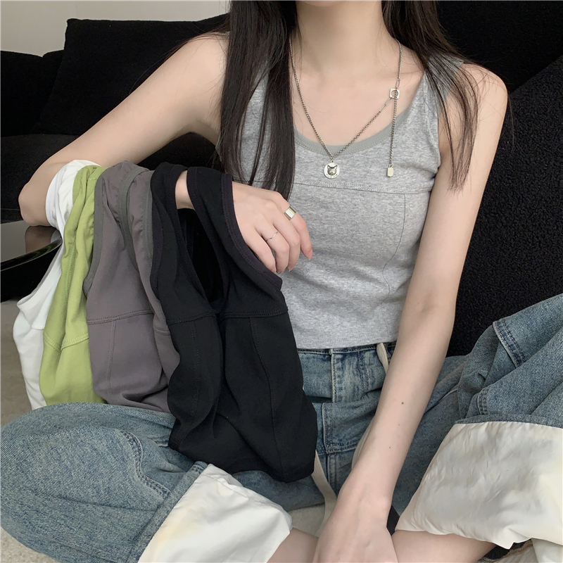 Lalisas Áo Thể Thao Hai Dây Có Mút Đệm Ngực Phong Cách Hàn Quốc Đơn Giản Cho Nữ