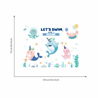 Decal Dán Tường Hình Cá Biển Lãng Mạn