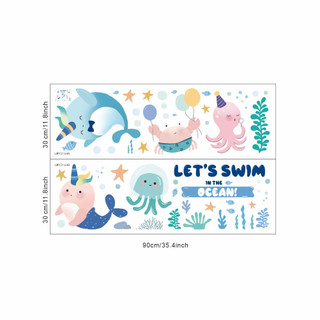 Decal Dán Tường Hình Cá Biển Lãng Mạn