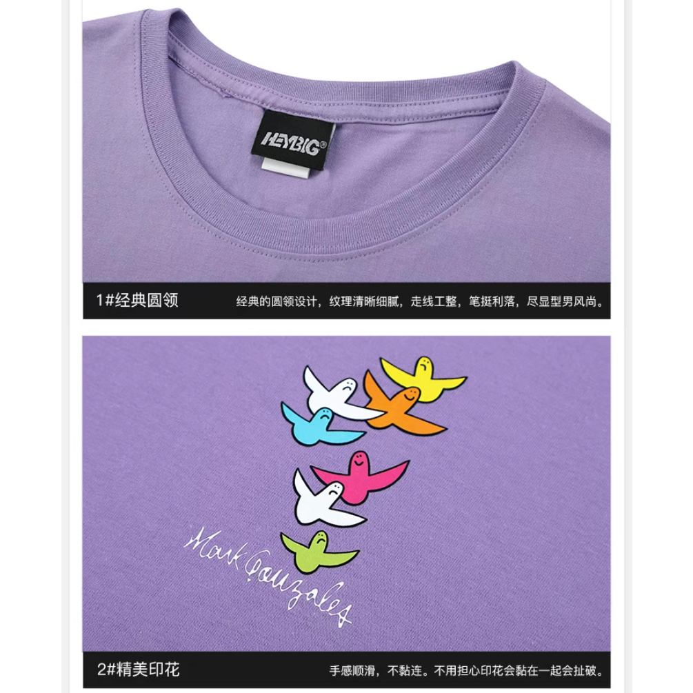 NELLY Áo Thun Cotton Tay Ngắn Dáng Rộng Thời Trang Unisex Cho Nam Và Nữ 9471