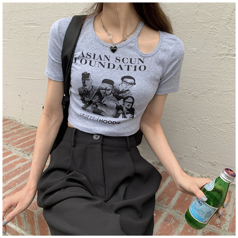 Áo Thun Ngắn Tay In Họa Tiết Thời Trang Hàn Quốc Dành Cho Nữ