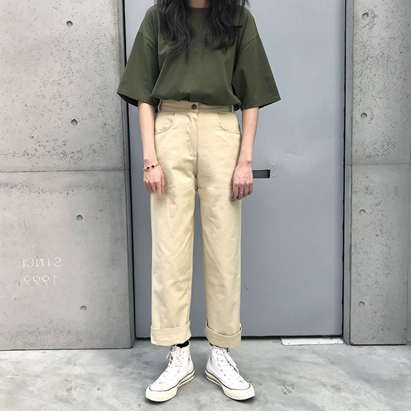 Áo Thun Nữ Cổ Tròn Ngắn Tay Thêu Hoa Phong Cách Hàn Quốc Mới