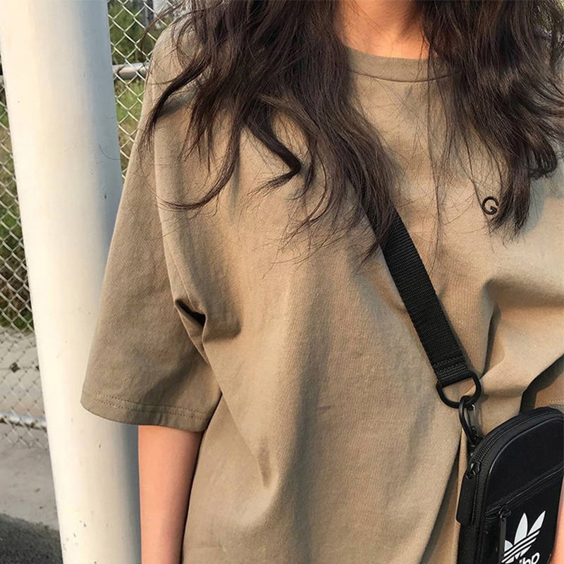 Áo Thun Nữ Cổ Tròn Ngắn Tay Thêu Hoa Phong Cách Hàn Quốc Mới