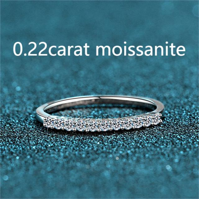 XDY-719 Nhẫn nữ 925 bạc nguyên chất, 0.22 carat moissanite (không có giấy chứng nhận)
