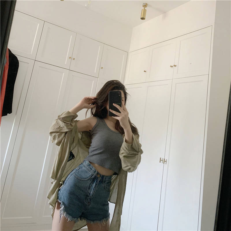 Áo Hai Dây Dáng Ngắn Thời Trang Mùa Hè Quyến Rũ Cho Nữ