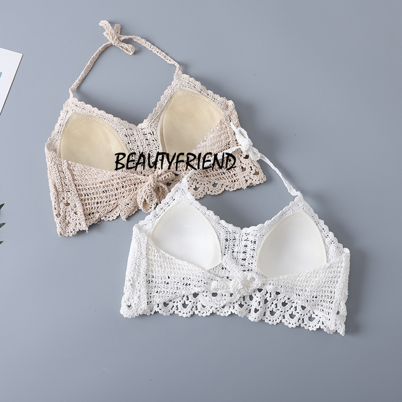 Bikini đi biển /áo không tay/đồ bơi nữ len móc kín đáo cao cấp váy bơi nữ