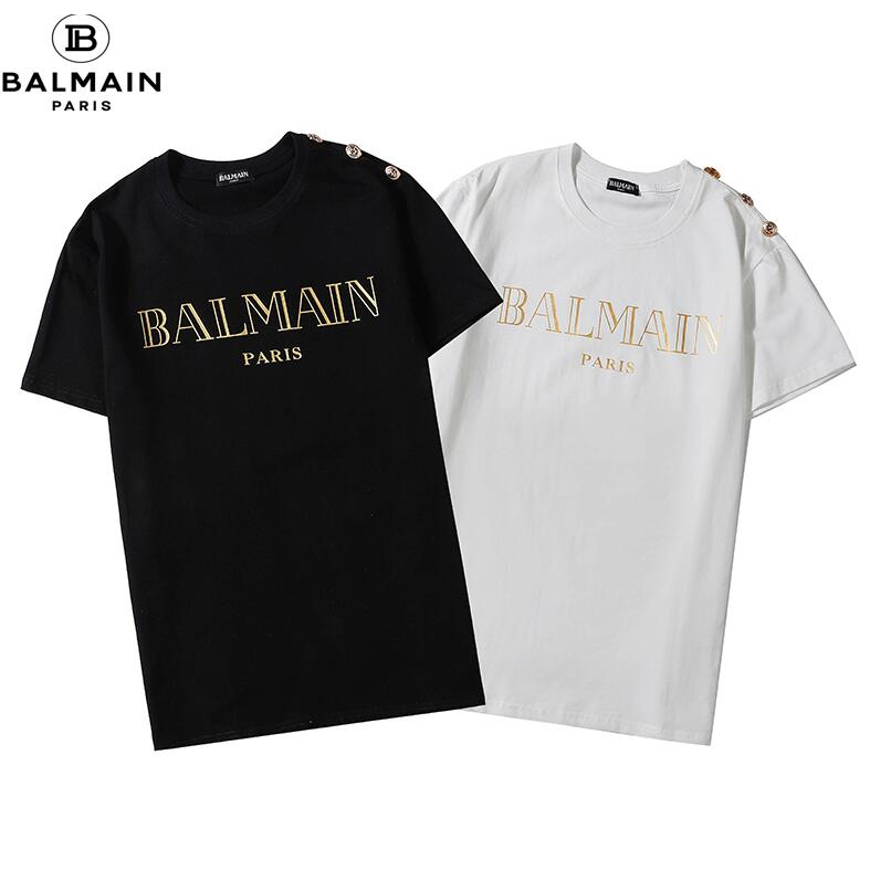 Áo thun ngắn tay cotton unisex bằng đồng thời trang Balmain