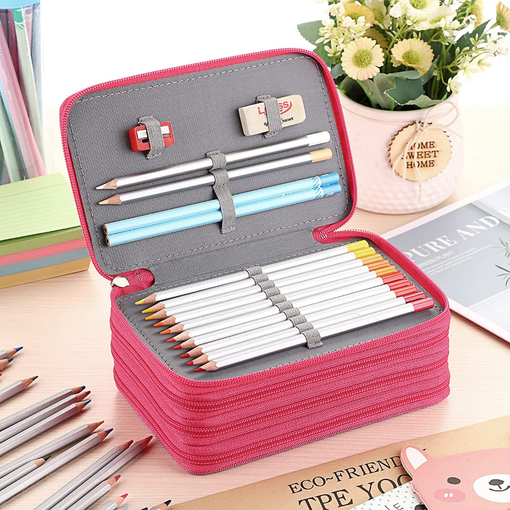 Hộp Đựng Bút Chì Dung Tích Lớn estuche escolar Kawaii Vải canvas Dành Cho Học Sinh