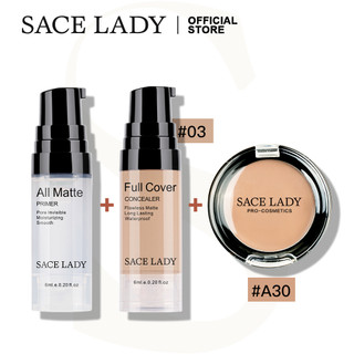Kem Nền SACE LADY Trang Điểm Che Khuyết Điểm Màu Lì Cao Cấp 6ml+6ml+12g