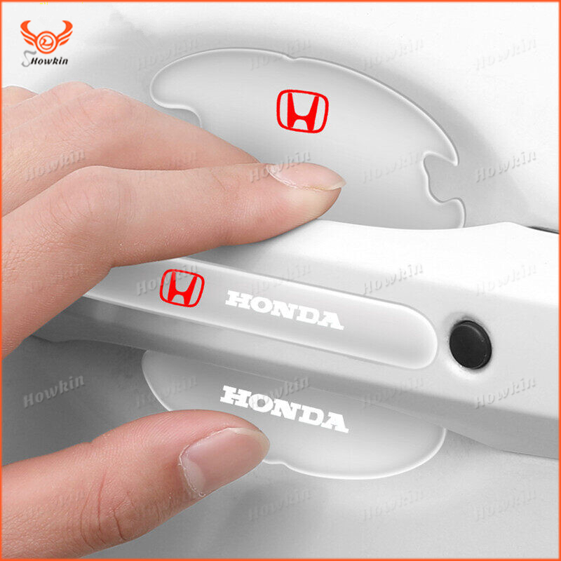 Set 4 Miếng Dán Bảo Vệ Tay Nắm Cửa Xe Hơi Honda Chống Trầy Xước