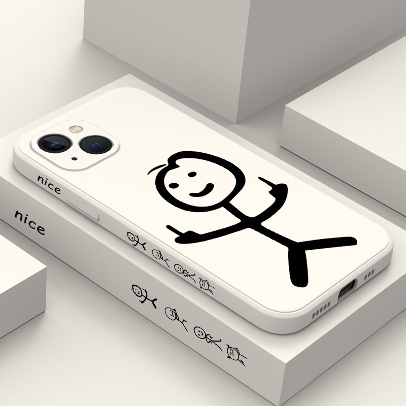 Ốp Điện Thoại Silicon Dẻo In Họa Tiết Line Man Cho IPhone 13Pro 13 12 Mini Pro 5G Max