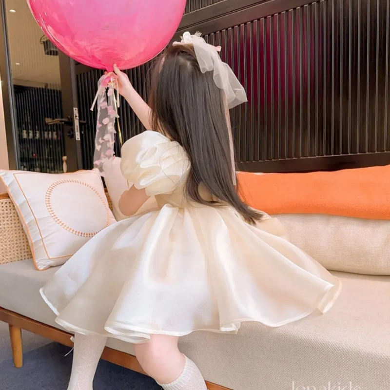 Khung Thành Cho Bé Chất Lượng Cao❤Đầm Phối Nơ Phong Cách Phương Tây Thời Trang Mùa Hè Cho Bé Gái