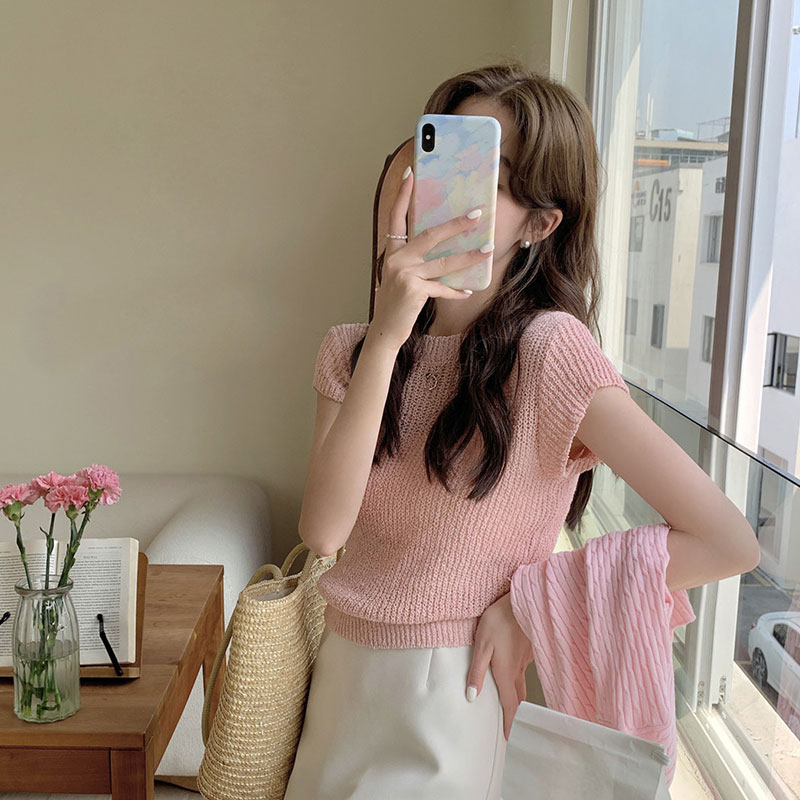 Áo Thun Nữ Ngắn Tay Cổ Tròn Phong Cách Hàn Quốc Thời Trang Mùa Hè Mới 2023